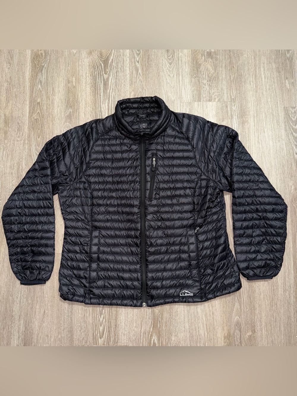 L.L.Bean DownTek 850 Fill Down Puffer Jacket Womens XL Petite Black Lightweight